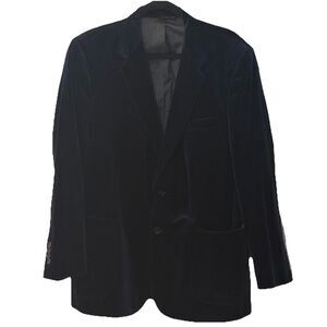 Vintage 70s Haggar The Gallery Navy Blue Velvet Blazer Men’s 46 Sport Coat